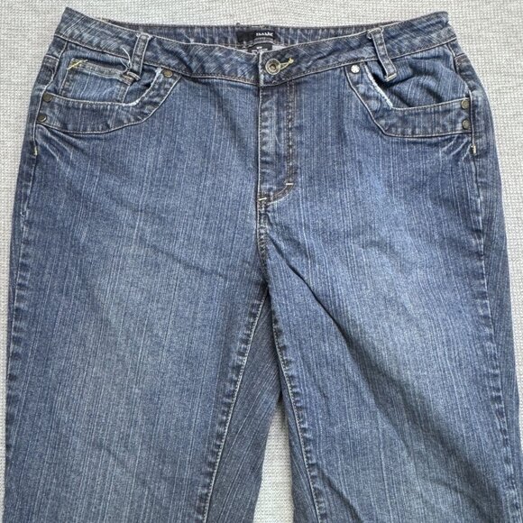 ana A New Approach Womens 16W Denim Jeans Bootcut Blue Button Flap Pockets - Picture 3 of 13